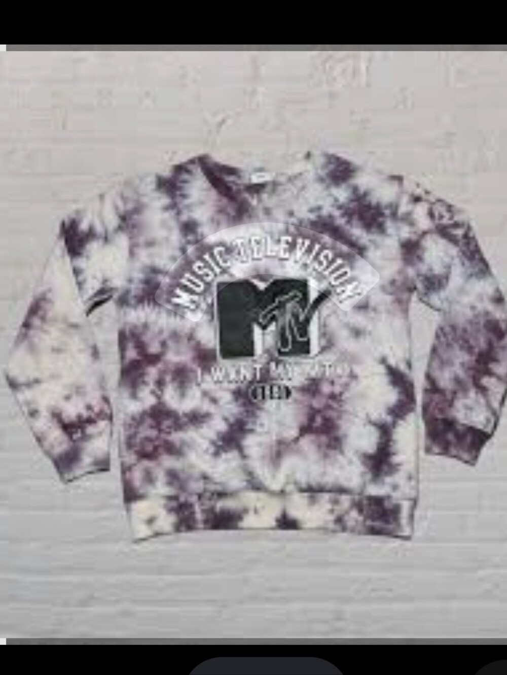 MTV Purple & White Tie-Dye Crewneck